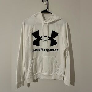 UNDER ARMOUR - White Hoodie with Black Accents - Men’s Size Medium